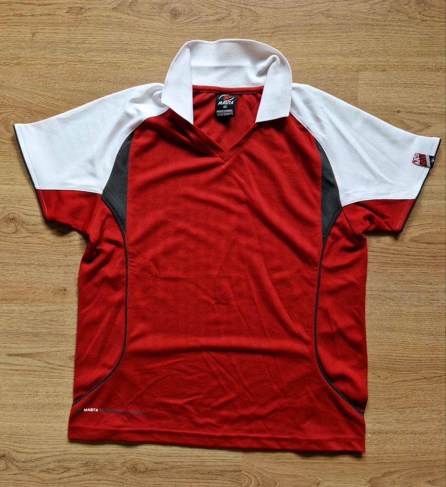 Sport Shirt Nike Masita Damen 40 rot schwarz weißer Polo-Kragen in Bodenfelde