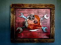 3D Bild Wandbild skull Schraubenschlüssel Zahnrad Werkstatt biker Hessen - Korbach Vorschau