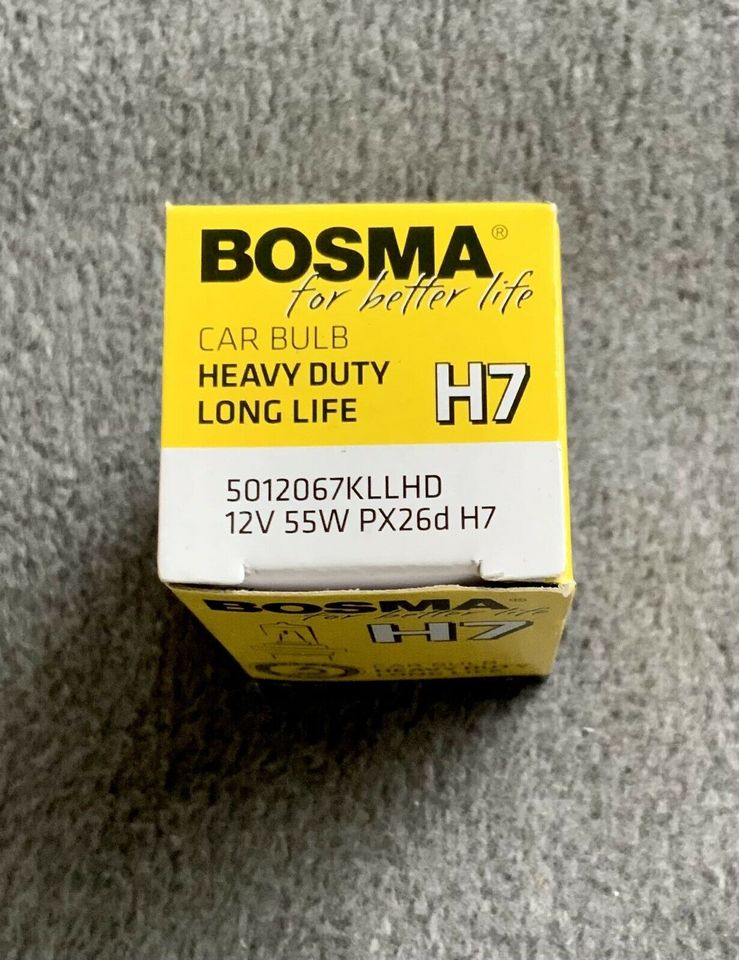 Glühlampe Glühbirne H7 PX26D 12V 55W Bosma Heavy Duty Long Life 6289