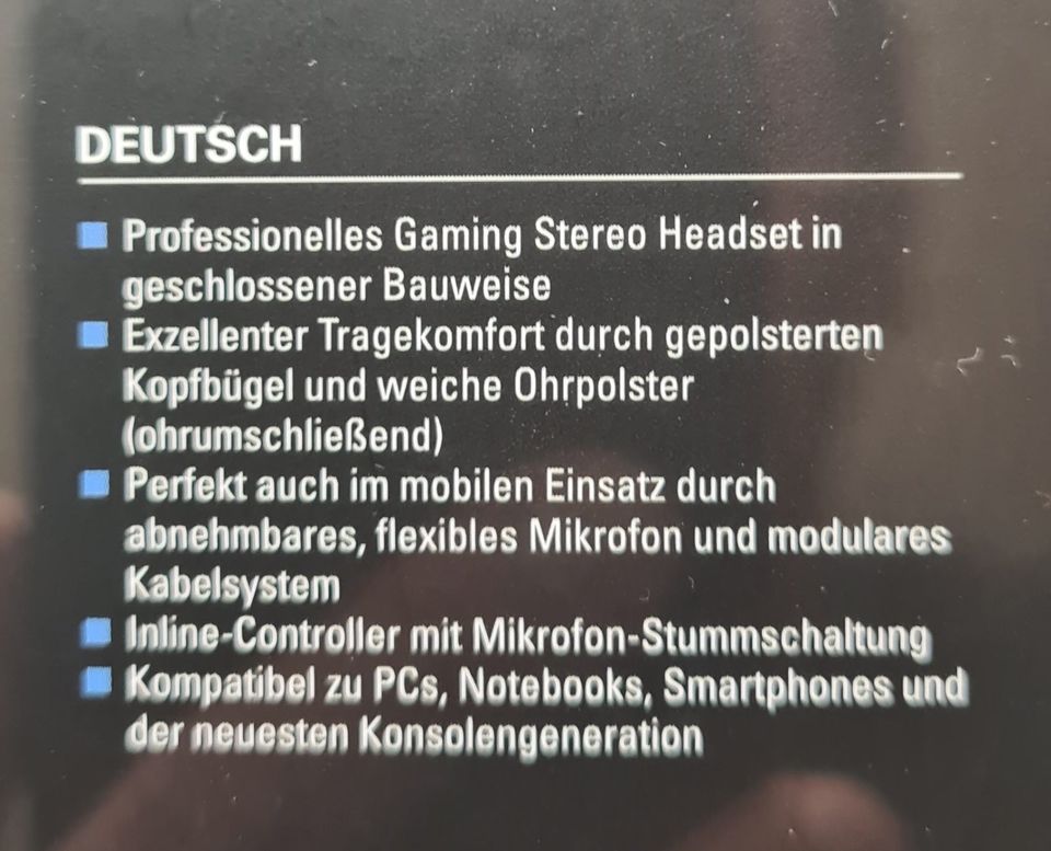 Stereo Gaming Headset Sharkoon Skiller SGH3 OVP in Aulendorf