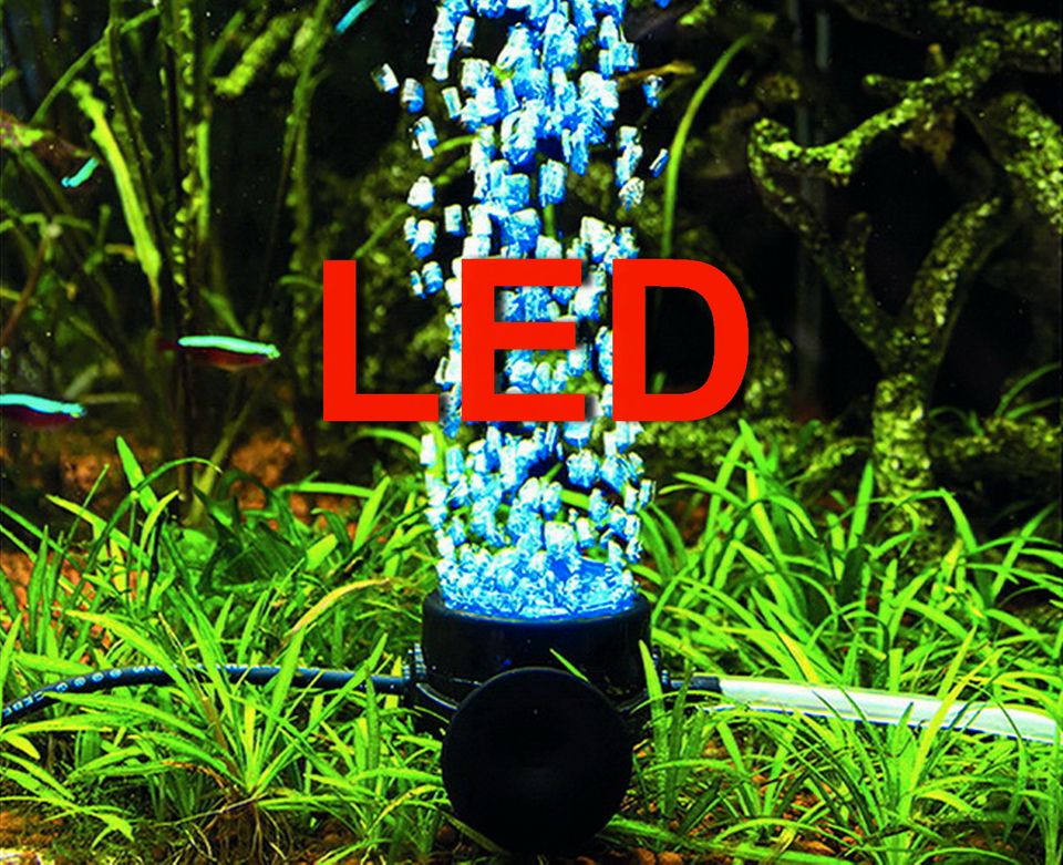 LED SPRUDLER BLAU Aquarium Deko Dekoration Zubehör