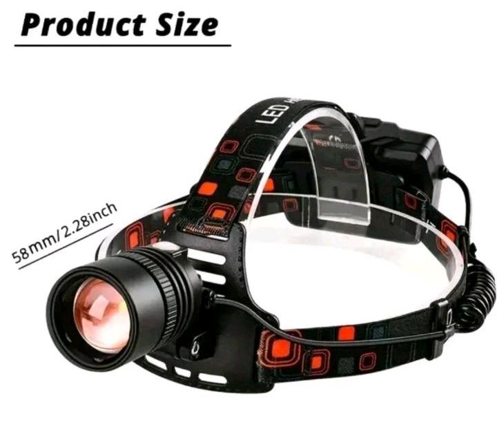 Wiederaufladbare LED-Stirnlampe, XHP70.2 & XHP50.2 LED, Zoom, uvm in Mitteleschenbach