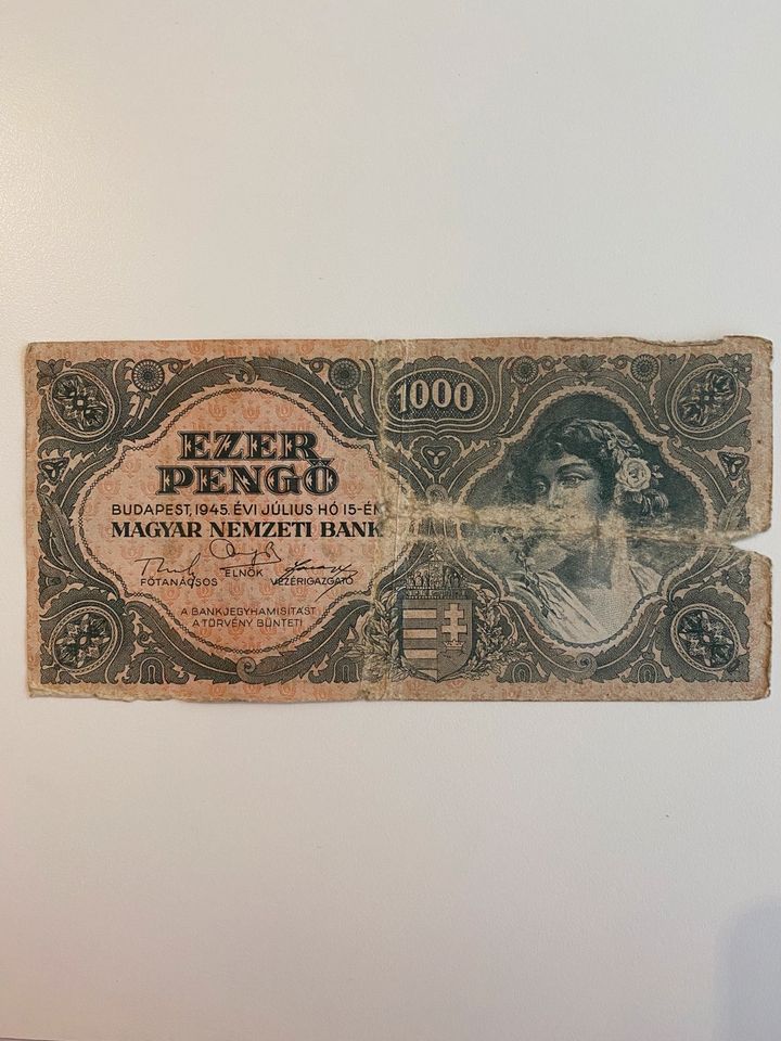 Ungarische Banknoten - Ezer Pengő, 1945 in Billerbeck