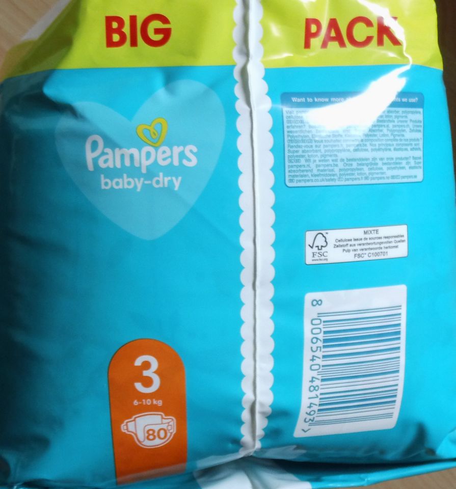 Pampers Baby Dry Windeln Gr. 3 6-10 kg Big Pack 80 Stück OVP Neu in Chemnitz