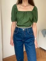 Bluse Top 100 % Baumwolle olive grün München - Moosach Vorschau