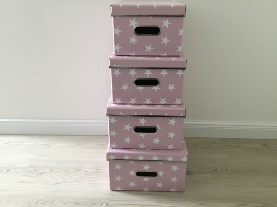 Aufbewahrungsboxen,rosa,Sterne,Pappe,Bigso Box of Sweden in Neudorf-Bornstein