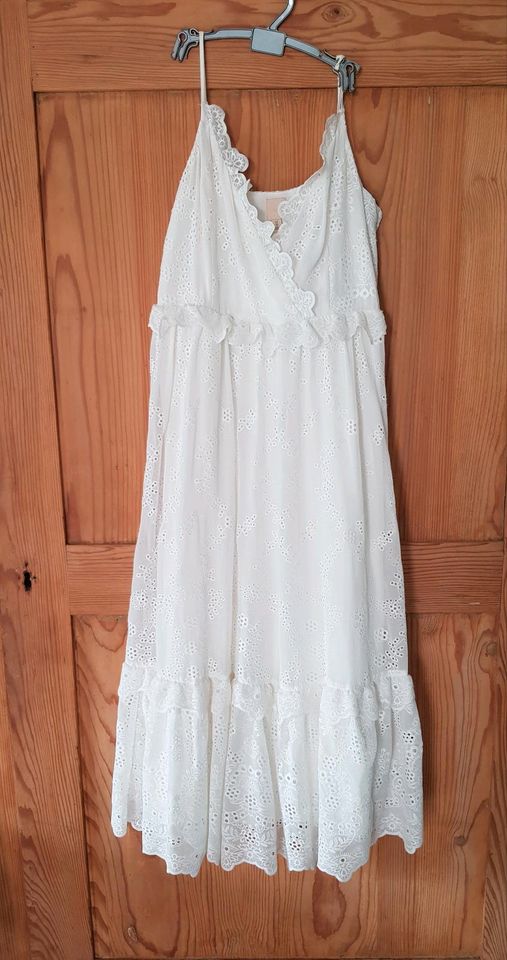 Damen H&M Sommer Lochstickerei Kleid Gr. 42 XL neu Etikett weiß in Mömbris