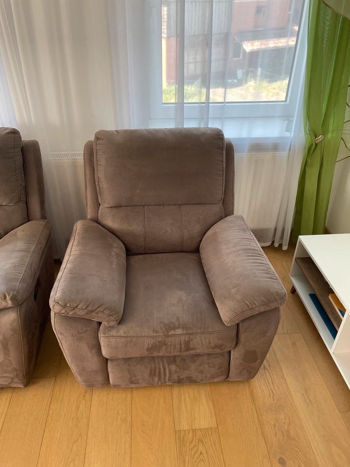 Sitzgarnitur mit Relaxfunktion, Sofa Couch Sessel in Wriedel