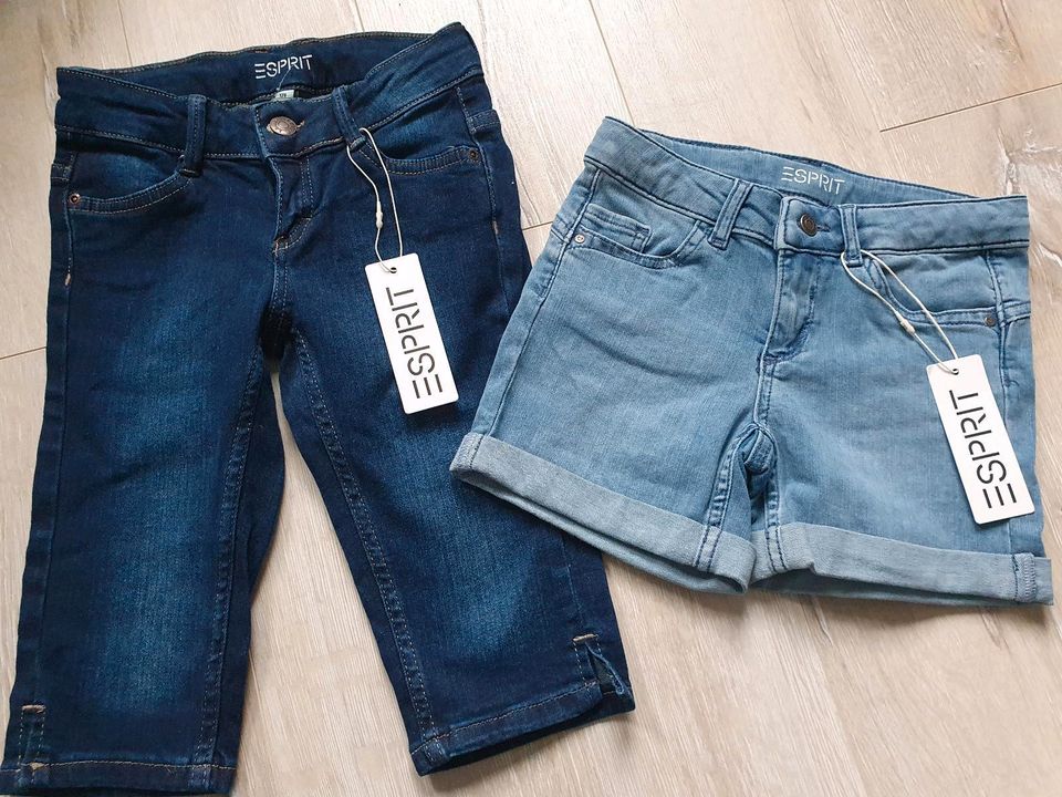 Esprit Shorts G.122 und Capri Jeans Gr.128 NEU mit Etikett in Seesen