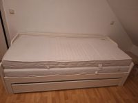 Bett 2m x 90cm, aufklappbar auf 2m x 1,80m mit Matratzen Berlin - Pankow Vorschau