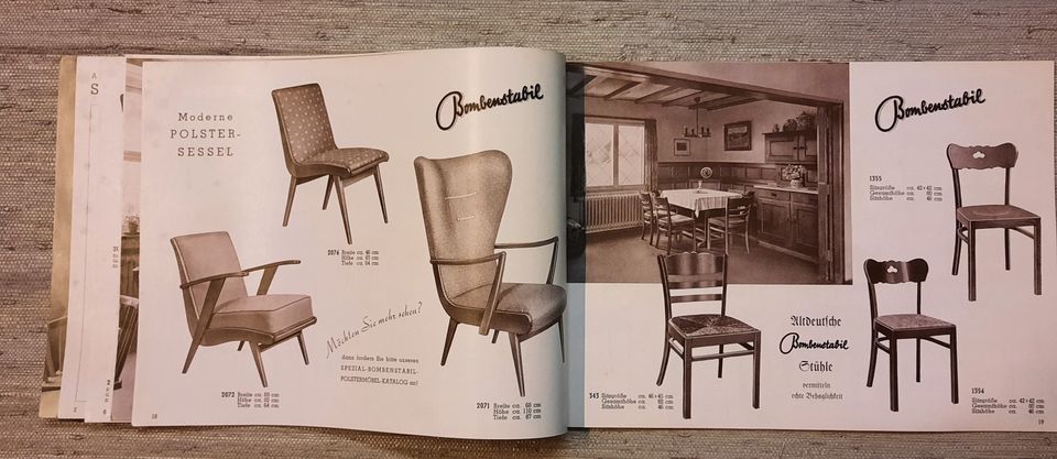 alter vintage Möbelkatalog Musterbuch Bombenstabil no Thonet in Straelen