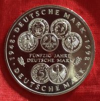 Münze BRD 10 DM 1998 F -50 Jahre Deutsche Mark- 925er Silber Gede Bayern - Wassertrüdingen Vorschau