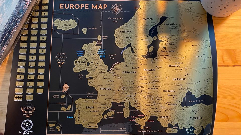Scratchmap Europa in Heidelberg