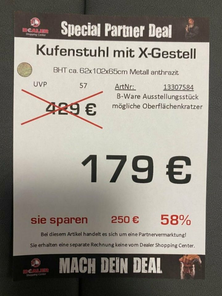 (MG) Kufenstuhl / Stuhl / Esszimmerstuhl anthrazit statt 429€ in Zeitz