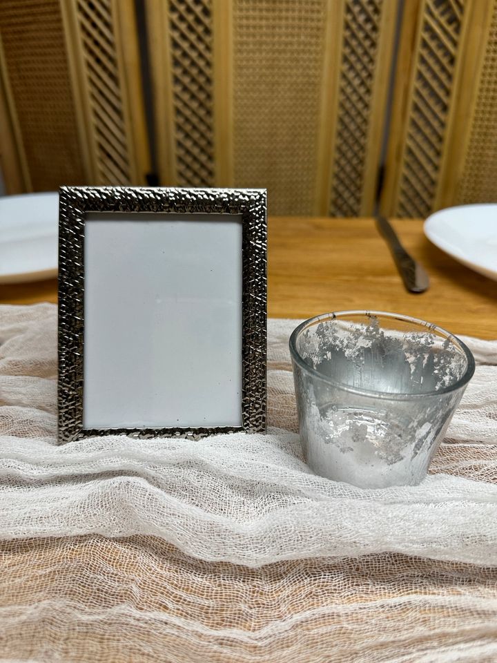 LEIHEN | Teelichtglas Silber | Vase weiß | Hochzeit |Geburtstag in Kappelrodeck