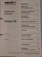 Betriebsanleitung Weiler Primus VC Baden-Württemberg - Külsheim Vorschau