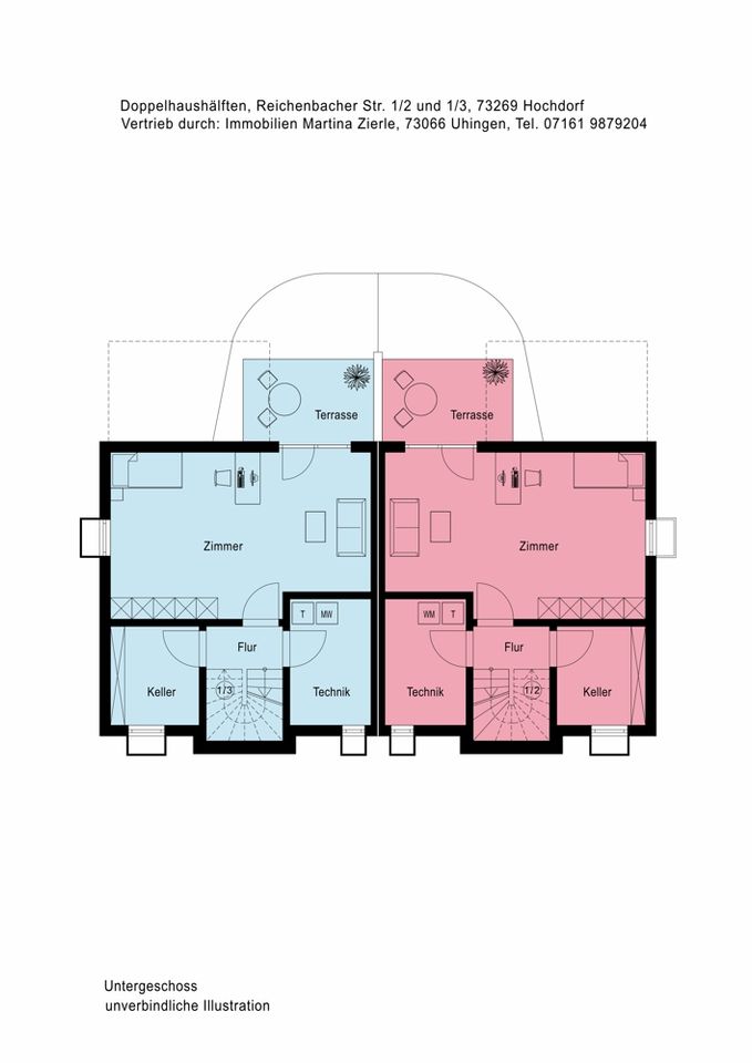 Neubauprojekt in Hochdorf, schöne DHH, 2 Terrassen, Balkon, Garten, KfW55, Carport und Stellplatz in Hochdorf