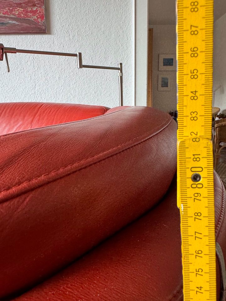 Sofa Couch Leder kaminrot halbrund 2,50m / Longlife W. Schillig in Braunschweig