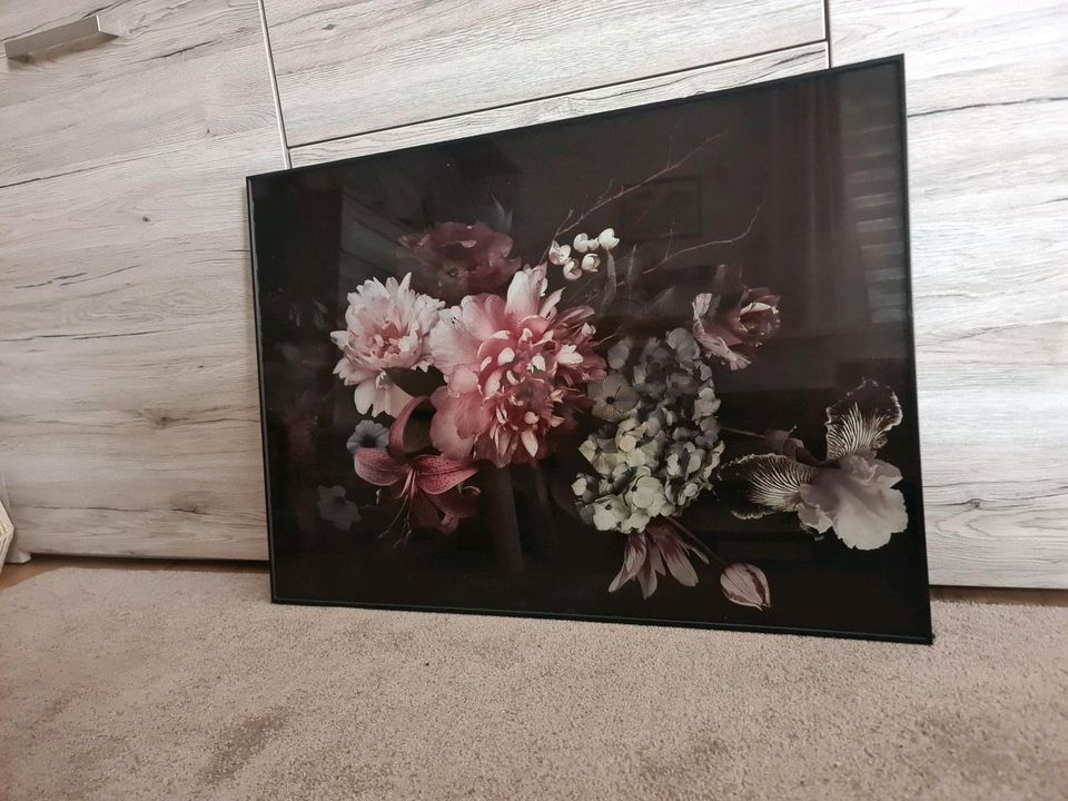 Glas wandbild groß wunderschön Blumen in Zeitz