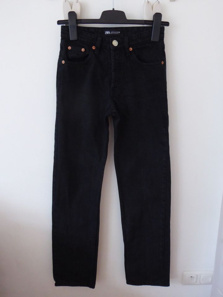 Zara Wide Leg Jeans 34 XS schwarz Top Mid Waist NP39,95 in Hamburg