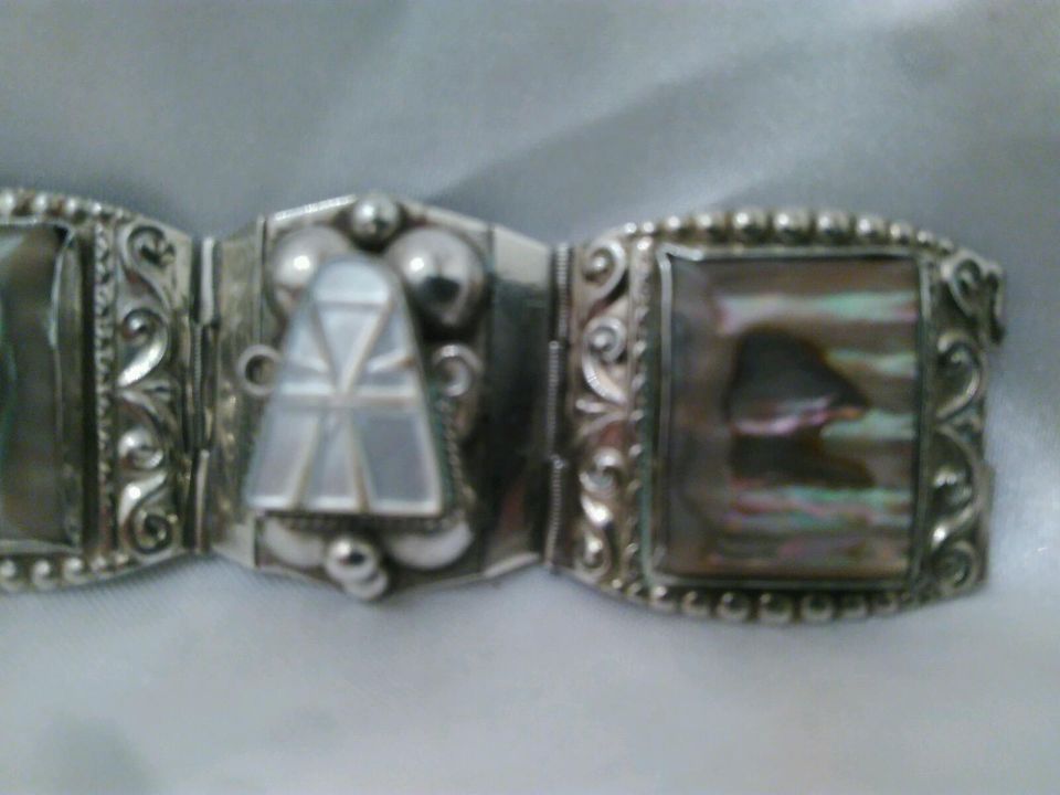 Armband 925er Silber  Mexiko Taxco Abalone Vintage in Hilchenbach