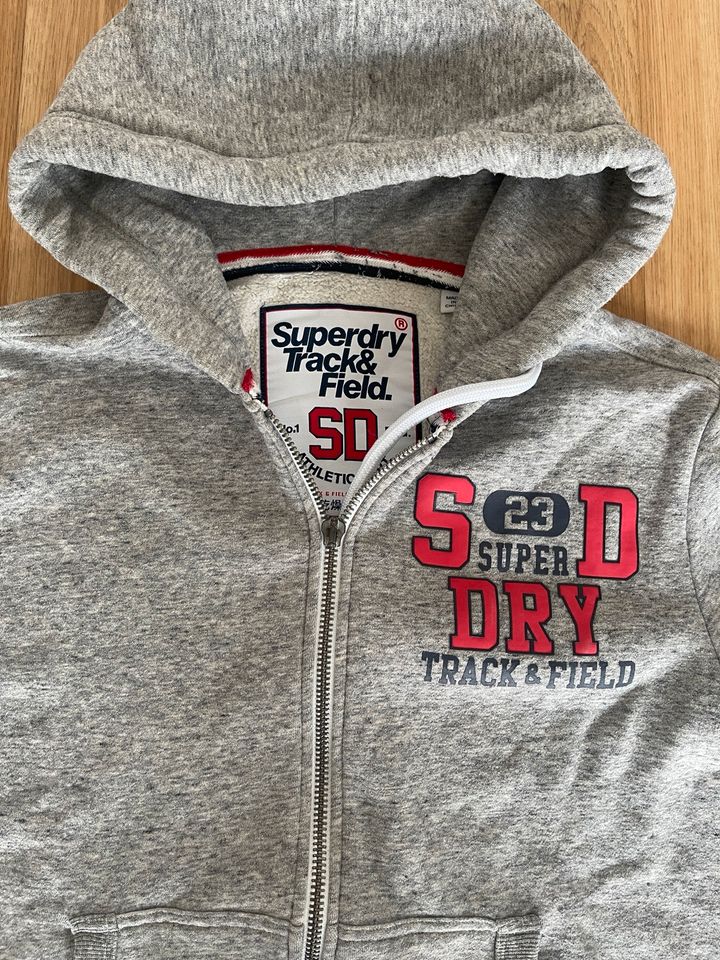 Herren Superdry Zip Hoodie Kapuzenjacke grau Gr.L in Hamburg