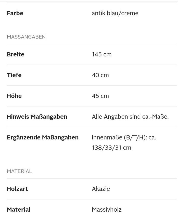 Sitztruhe blau/bunt in Westoverledingen