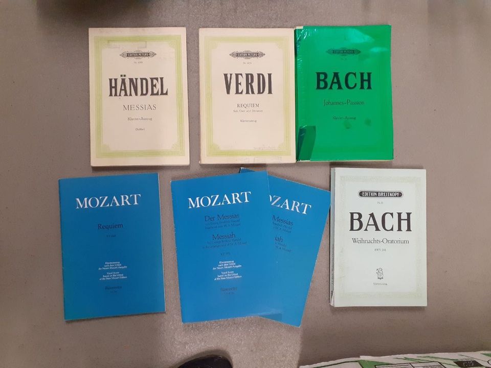 Noten Bach Mozart Händel Verdi Mendelsohn Klavierauszüge Chorsatz in Düsseldorf