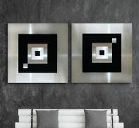 METALL BILD 3D Modern Kunst Wandbild Schwarz Silber XXL UNIKAT Nordrhein-Westfalen - Rüthen Vorschau