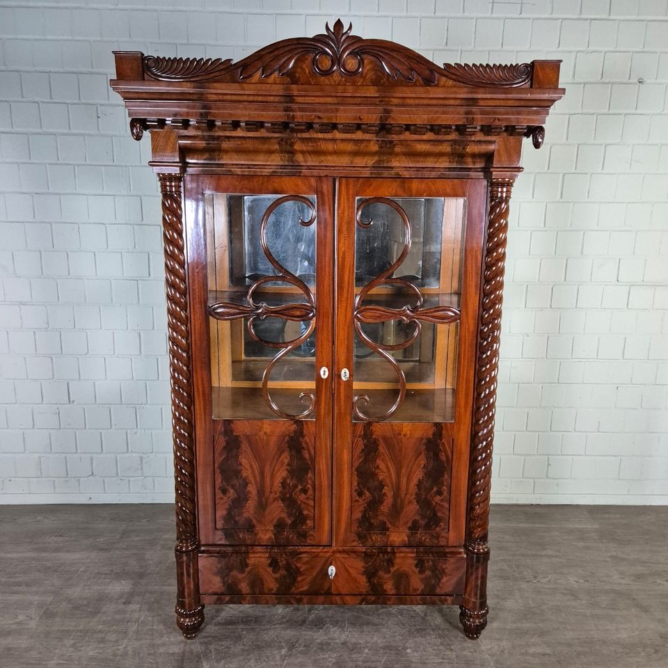 24517 Vitrine Schaukasten Biedermeier 1840 Mahagoni Antik in Nordhorn