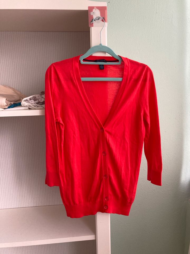 ❤️ TOP Tommy Hilfiger Frühling rot Strickjacke Cardigan S in Brühl