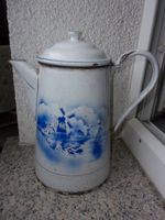 antike Emaile Kanne Teekanne Windmühlen Motiv blau/weiß Brandenburg - Brieske Vorschau
