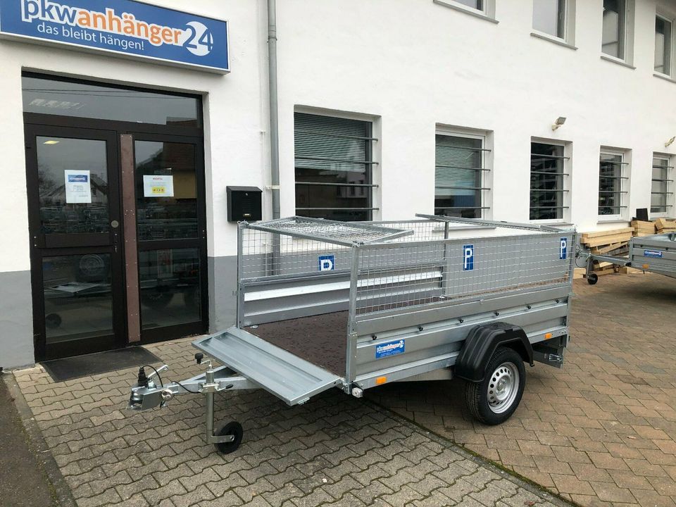 PKW Anhänger Tieflader Kippbar Laubgitter 235x132cm 750kg 100kmh in Monzingen