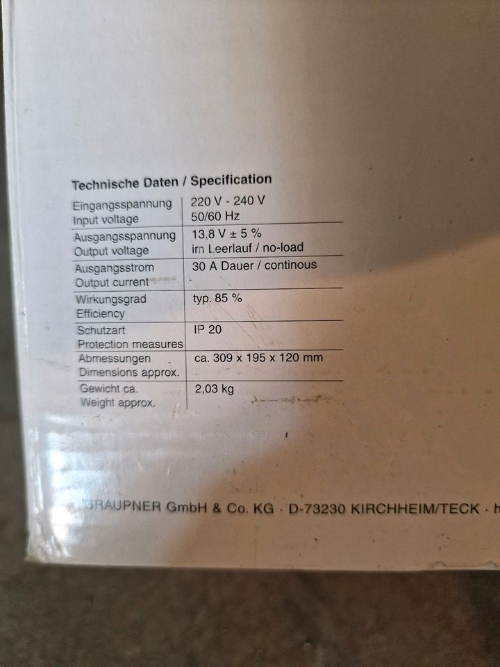 Graupner Schaltnetzteil 13,8V 6451 Power Supply in St. Johann