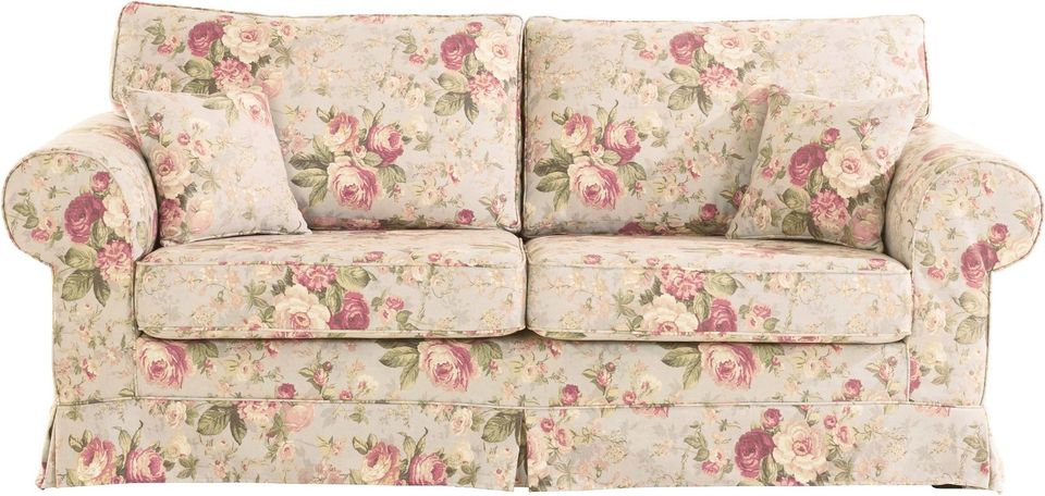 3-Sitzer Sofa mit Hocker im Landhausstil in Webstoff "Bunt" Neu in Dresden