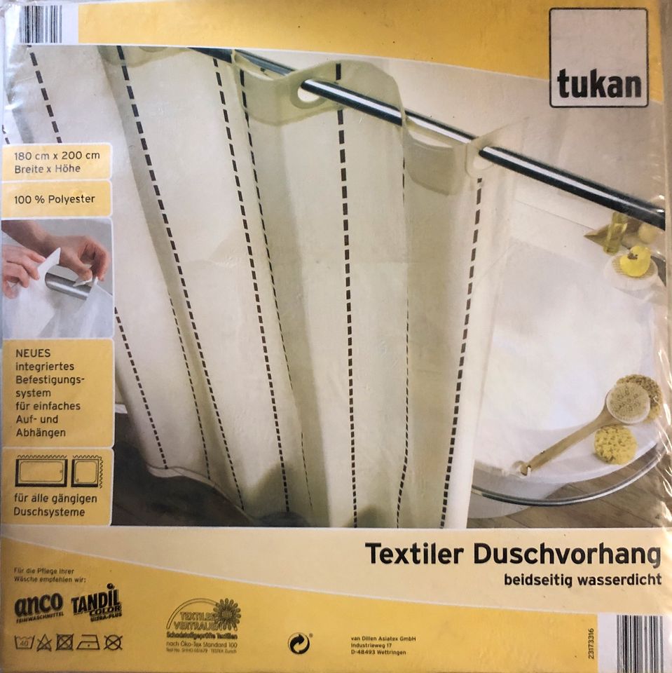 Tukan Textiler Duschvorhang 180X200 - *NEU* - creme, beige, braun in Hürtgenwald