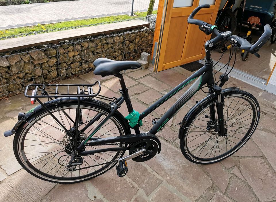 Fahrrad Damenrad von Winora, 28 Zoll, schwarz mit grün in Nieheim