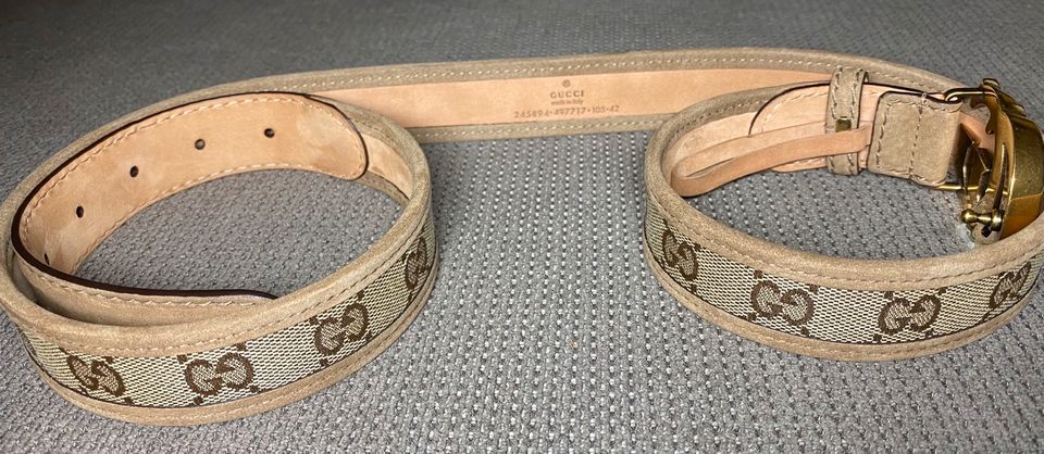 Original Original GUCCI Gürtel Marmont, Wildleder, beige, neu in Norderstedt