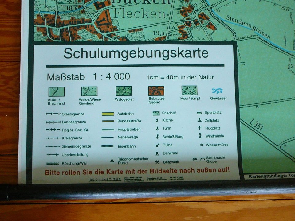 Wandkarte Hassel, Eystrup, Hoya 205x133cm, 1:4000 in Asendorf (bei Bruchhausen-Vilsen)