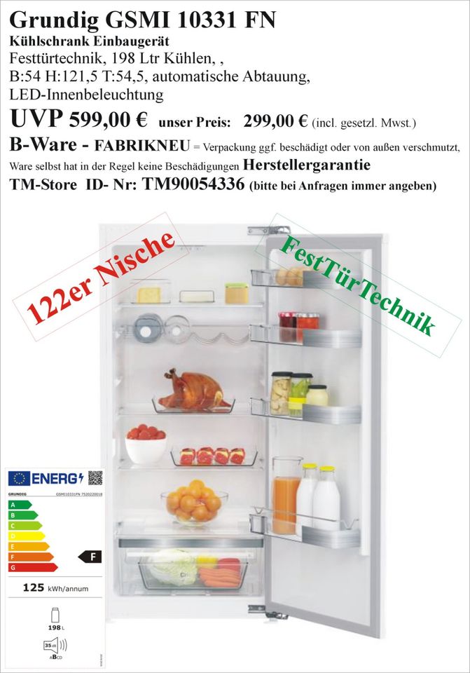 Einbaukühlschrank NEU als B-Ware Einbaugefrierkombination Einbaukombi Einbaugefrierschrank Einbau Kühlschrank Gefrierkombination Kombi Gefrierschrank 88cm 102cm 122cm 144cm 157cm 177cm Liebherr Miele in Wolfhagen 