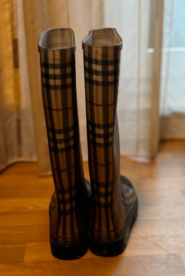 NP299€ Luxus Burberry Gummistiefel Regen-Stiefel Karo 39,5 in Erfurt