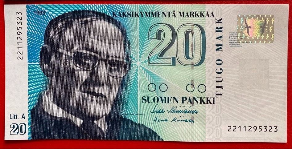 Finnland 20 Mark Banknote 1993 UNC in Lübeck