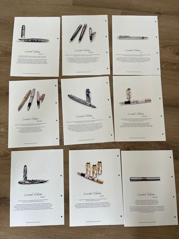 Montblanc Booklets / Sammelmappen Limited Editions in Hollenstedt