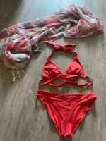 Bikini H&M Gr. S/36 mit Pareo-Tuch, Koralle farbend Sachsen-Anhalt - Theeßen Vorschau