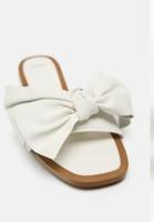 Zara flache Pantolette Schleife komplett aus Leder weiß Gr. 42 Innenstadt - Köln Deutz Vorschau