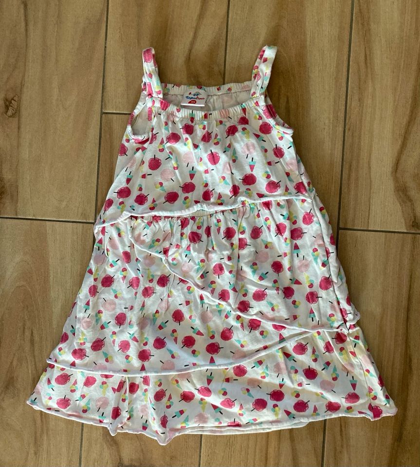 Kleid Gr. 128 Topolino Sommer Mädchen Baumwolle Rüsche ärmellos in Leipzig