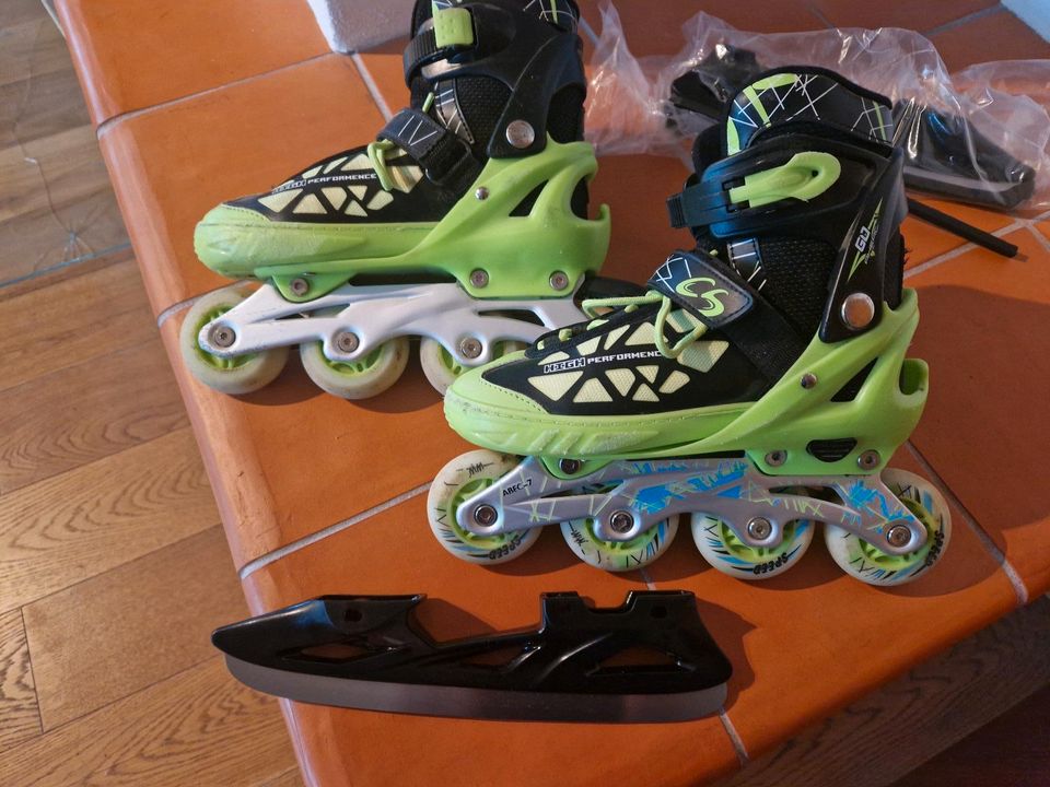 Inliner Skates 2 in 1 Schlittschuhe Größe M 37-40 verstellbar in Wörthsee