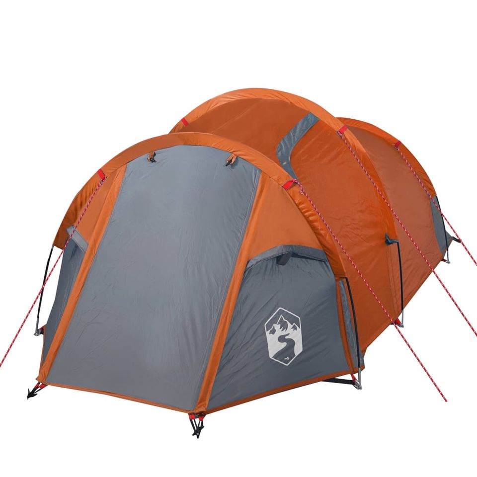 Campingzelt 4 Personen Grau & Orange 360x135x105 cm 185T Taft in Bad Kissingen