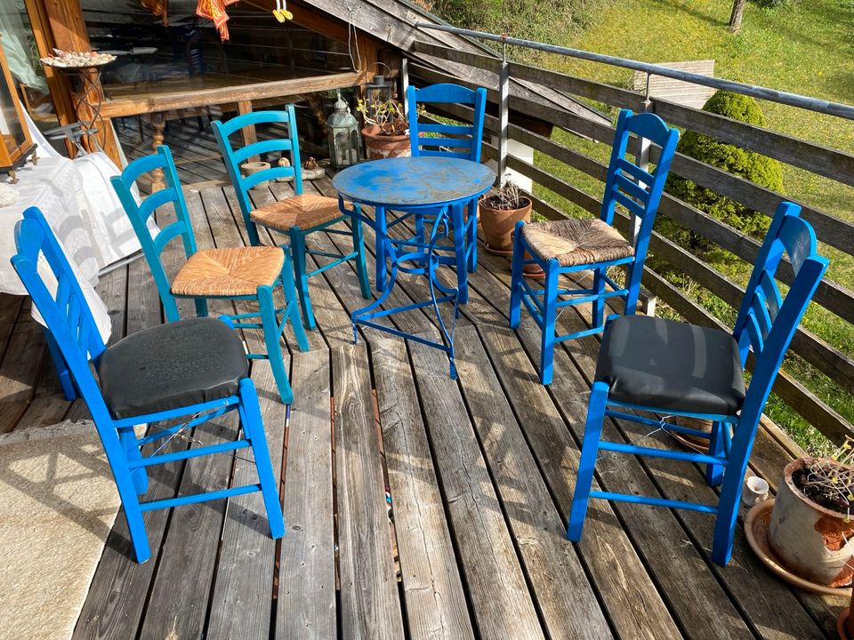 Stühle blau Taverne Griechenland Café in Sonthofen