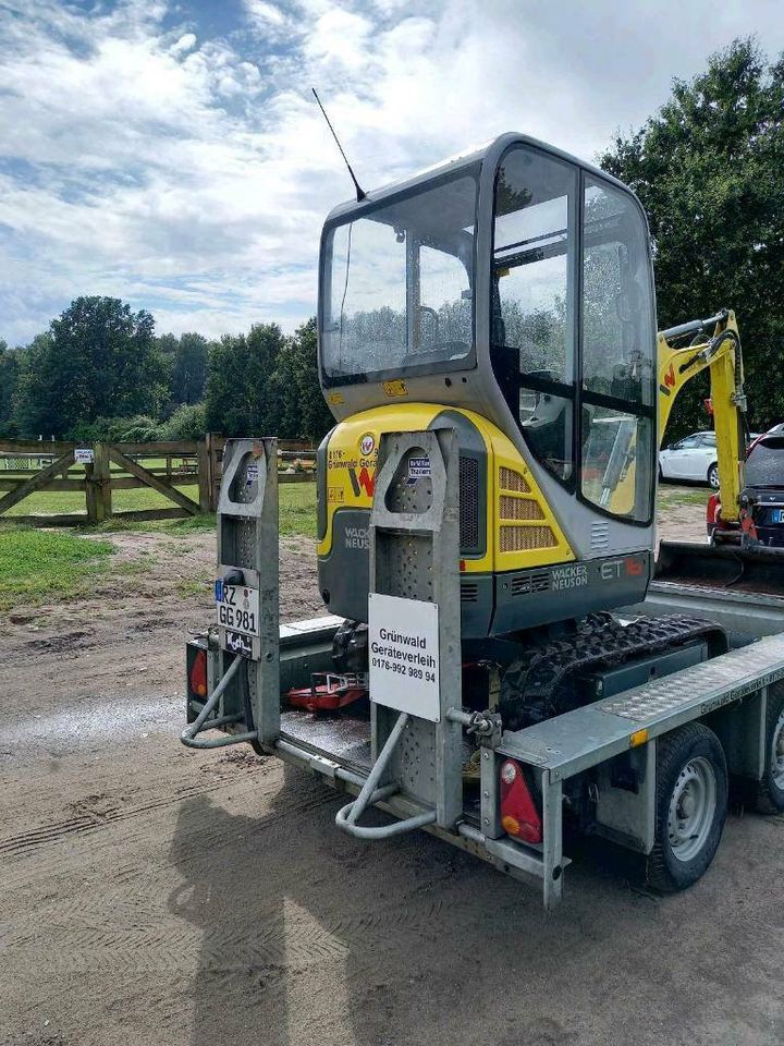 Minibagger Bagger Wacker Neuson ET 16 Mieten Verleih in Geesthacht